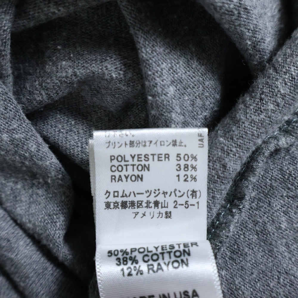 CHROME HEARTS(クロムハーツ) ヴァインダガー バックプリント ヘンリーネック 長袖Tシャツ グレー