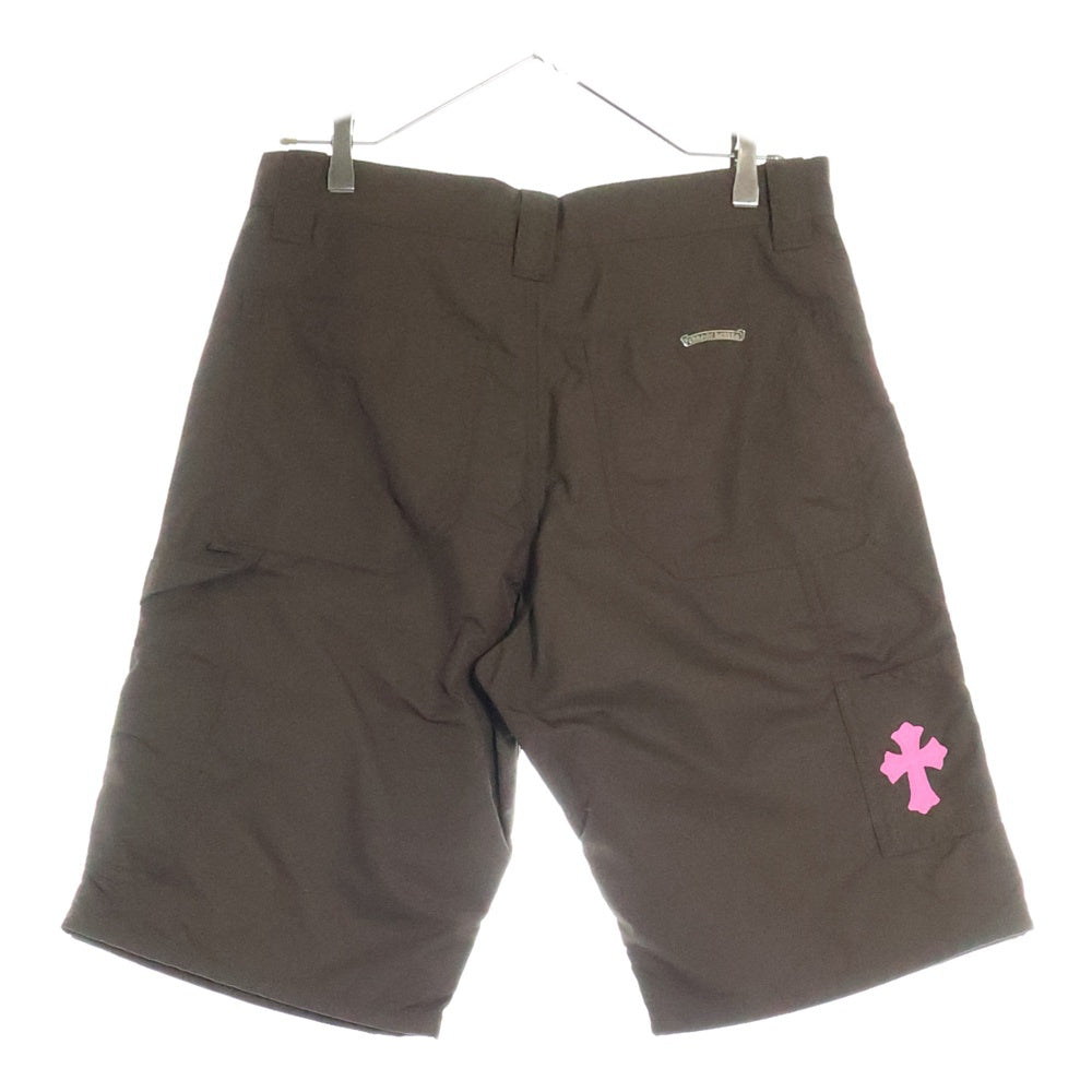 CHROME HEARTS(クロムハーツ) CARPENTER SHORTS クロスパッチ付きレザー切替ナイロンカーペンターハーフパンツ