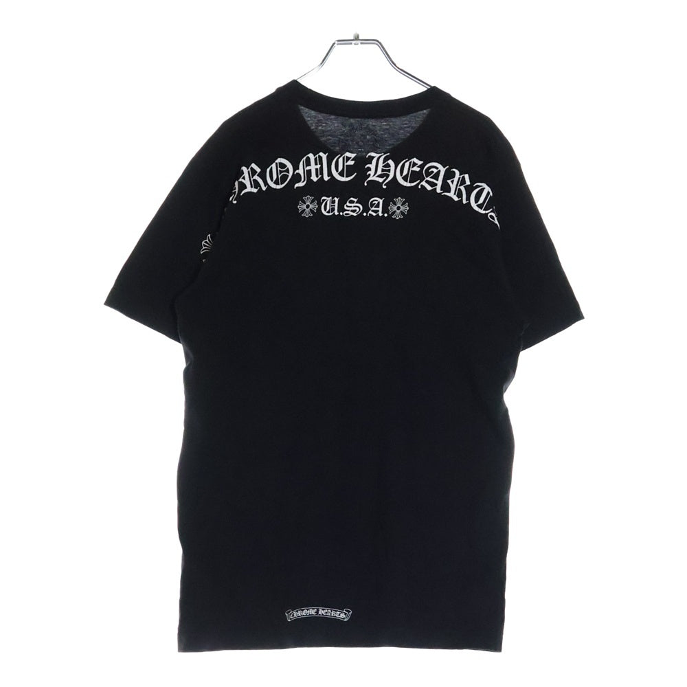 CHROME HEARTS(クロムハーツ) CH T-SHRT スクロールラベルプリント 半袖Tシャツ カットソー ブラック