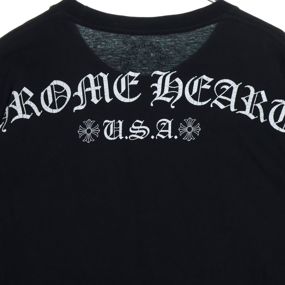 CHROME HEARTS(クロムハーツ) CH T-SHRT スクロールラベルプリント 半袖Tシャツ カットソー ブラック