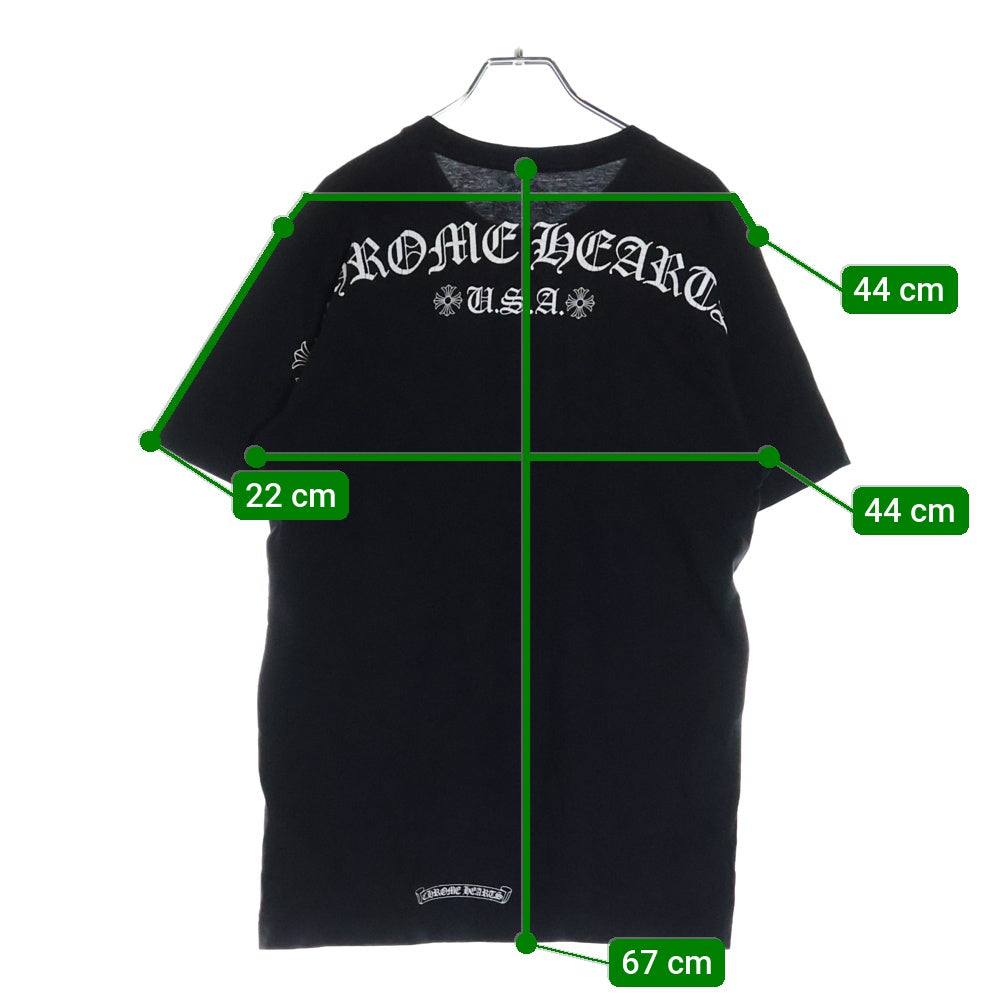 CHROME HEARTS(クロムハーツ) CH T-SHRT スクロールラベルプリント 半袖Tシャツ カットソー ブラック