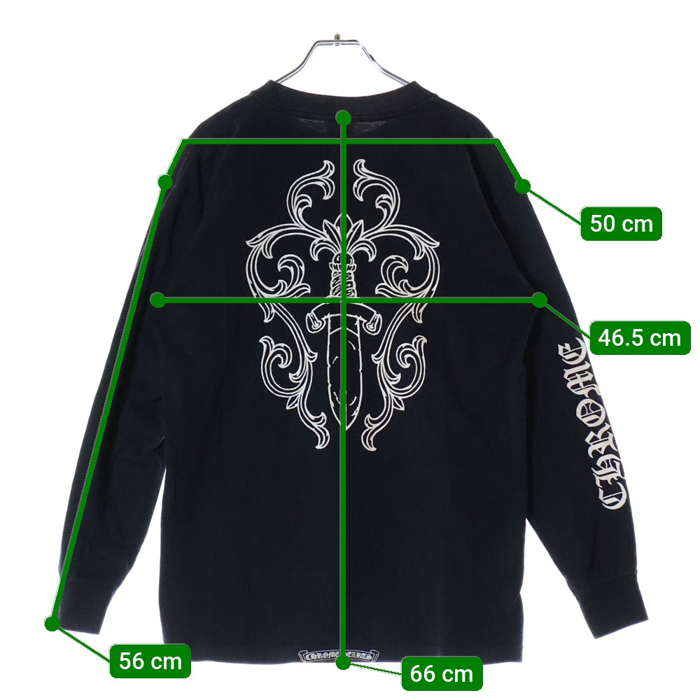 CHROME HEARTS(クロムハーツ) OLD ×max field Dagger L/S TEE オールドモデル マックスフィールド ダガープリント 長袖Tシャツ ブラック