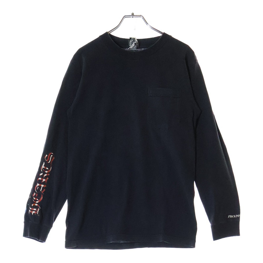 CHROME HEARTS(クロムハーツ) OLD FUCK YOU FLAG L/S TEE オールドモデル 星条旗 ポケット 長袖Tシャツ ブラック