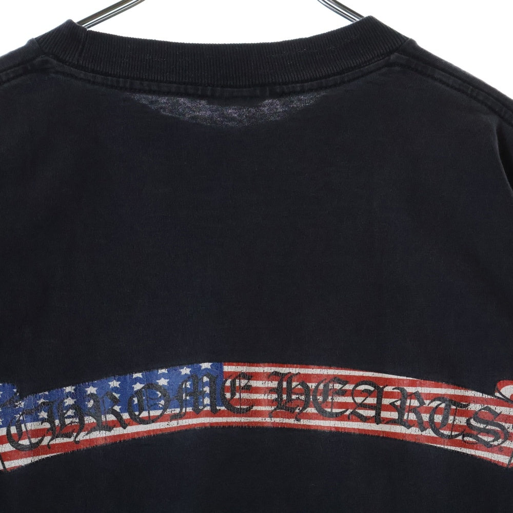 CHROME HEARTS(クロムハーツ) OLD FUCK YOU FLAG L/S TEE オールドモデル 星条旗 ポケット 長袖Tシャツ ブラック