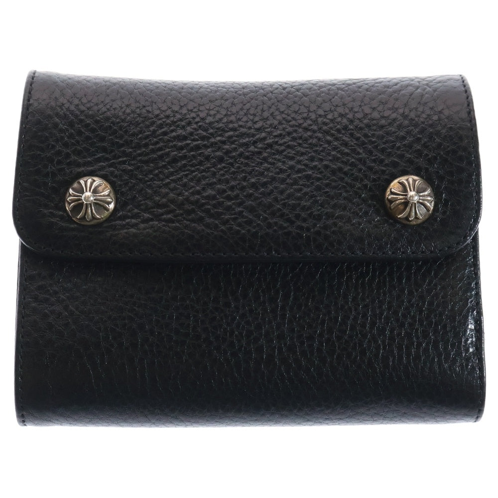 CHROME HEARTS(クロムハーツ) WAVE MINI ウェーブミニ レザーウォレット 財布 ブラック BCA373