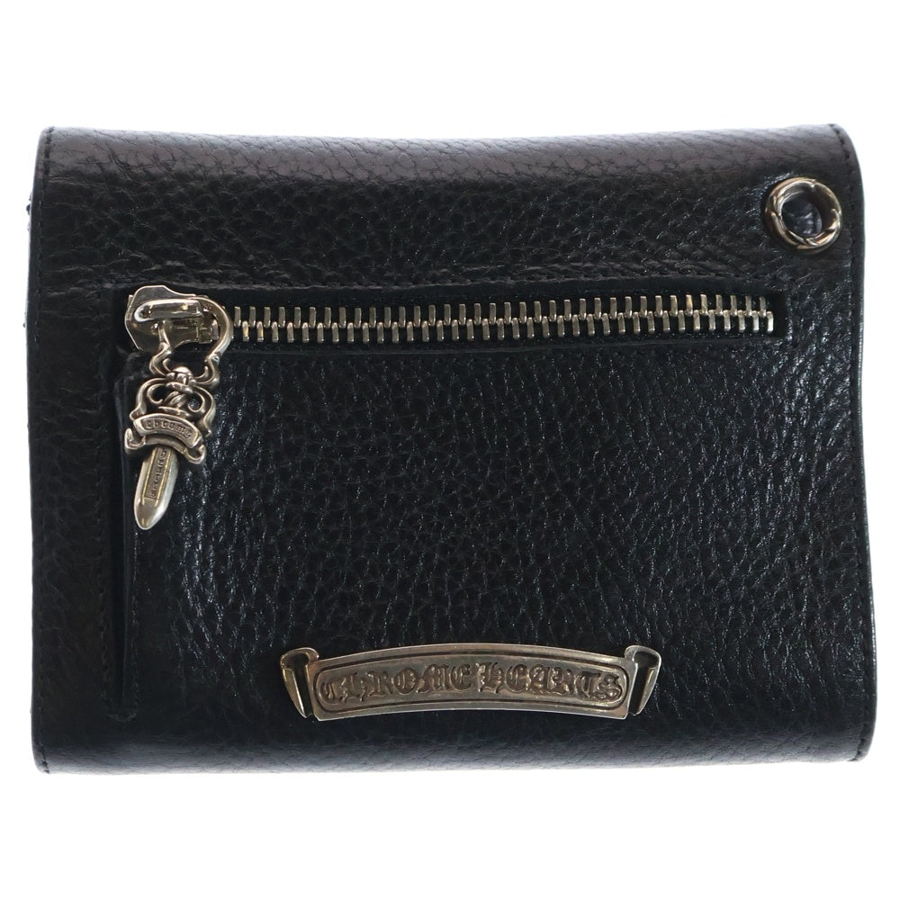 CHROME HEARTS(クロムハーツ) WAVE MINI ウェーブミニ レザーウォレット 財布 ブラック BCA373