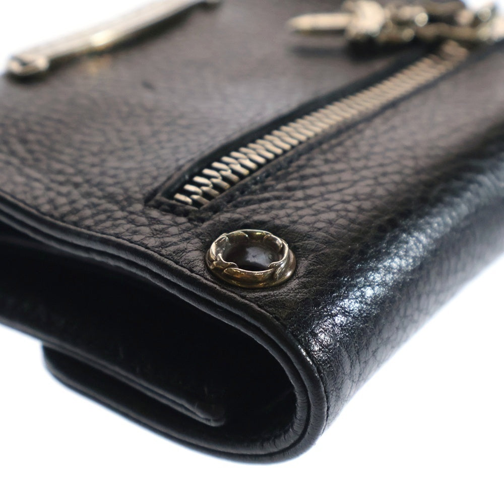 CHROME HEARTS(クロムハーツ) WAVE MINI ウェーブミニ レザーウォレット 財布 ブラック BCA373