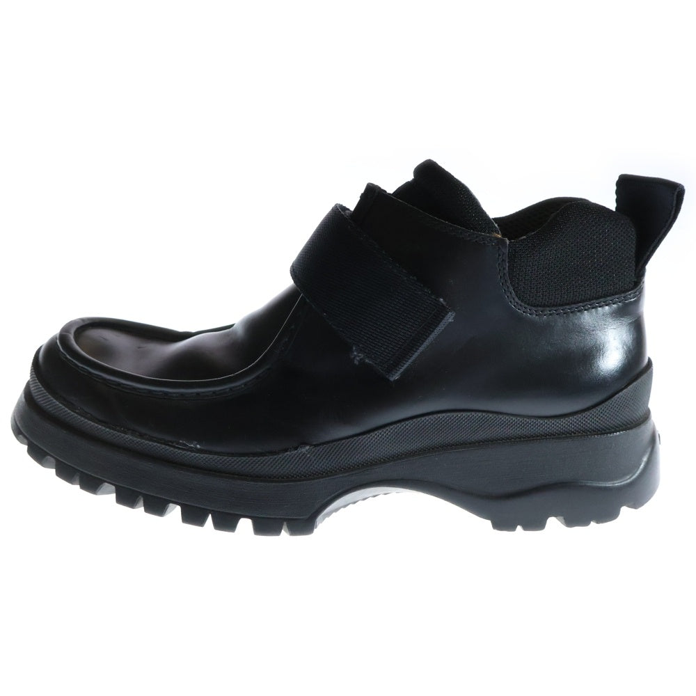 PRADA(プラダ) ショートブーツ ベルクロ レザーシューズ ブラック 901