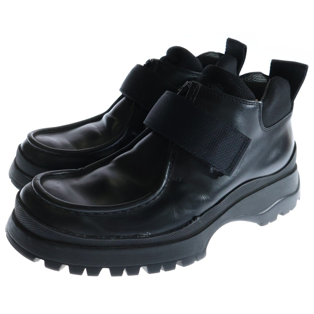 PRADA(プラダ) ショートブーツ ベルクロ レザーシューズ ブラック 901