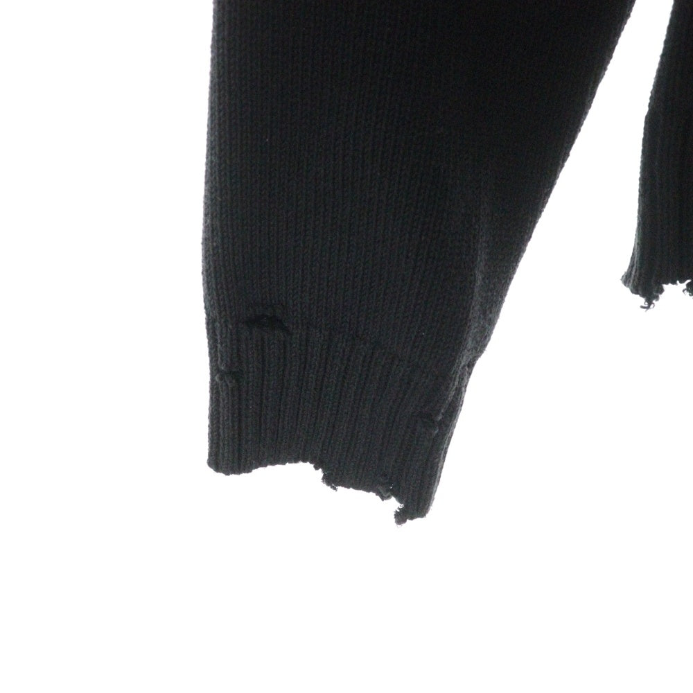 BALENCIAGA(バレンシアガ) 24AW Y2K Zip-Up Cardigan トライバルダメージ ジップアップ 長袖カーディガンニット 808489 T3336 ブラック