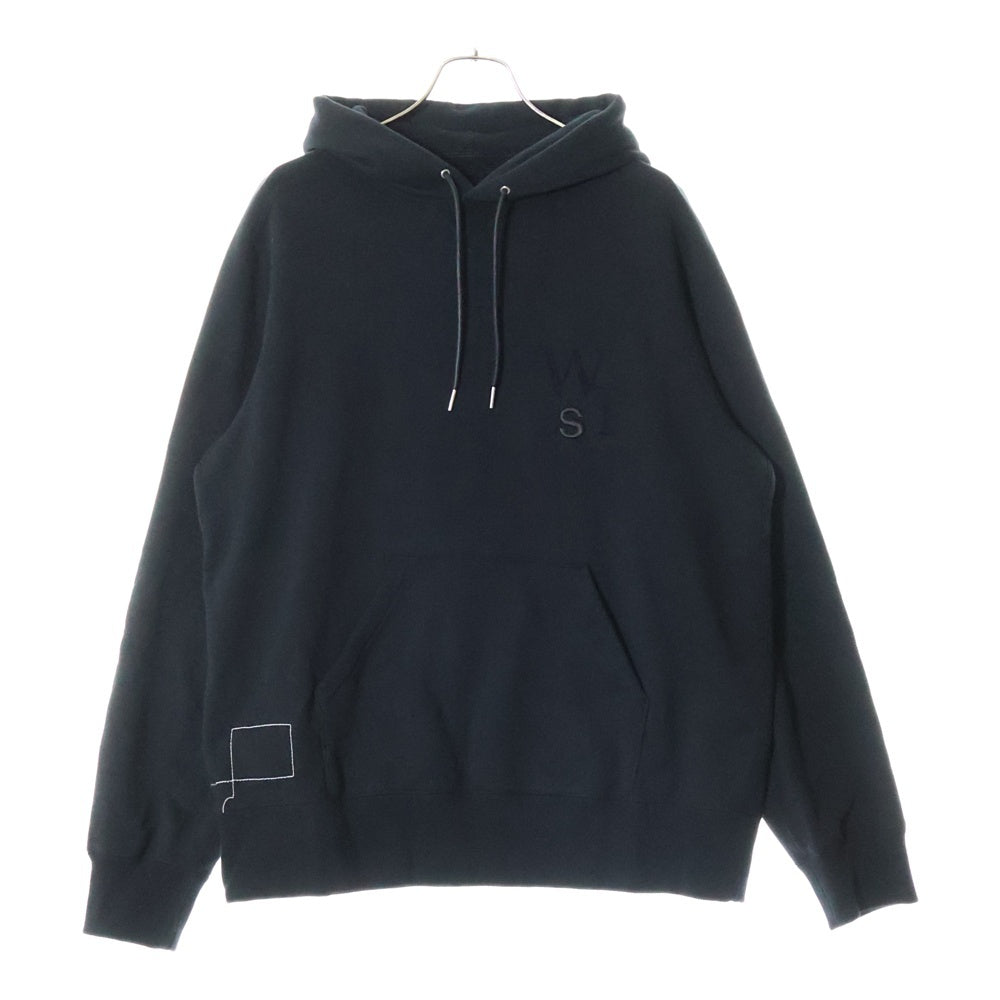 Sacai(サカイ) 25SS ×WTAPS Flock Print Hoodie ×ダブルタップス フロックプリント プルオーバーフーディ 25-0925S ブラック