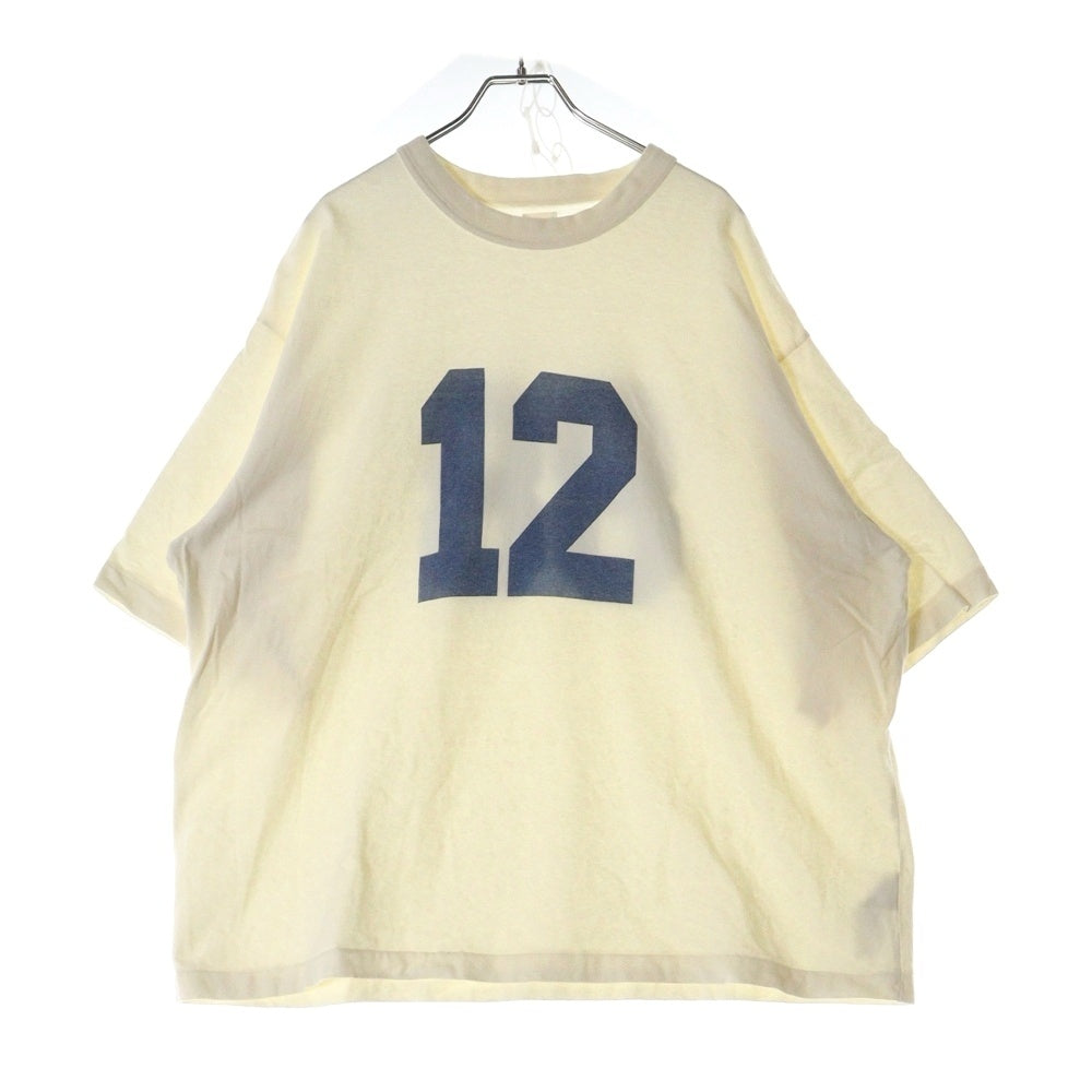 blurhms(ブラームス) Cotton Rayon 88／12 Print Tee bROOTS23S3 プリント半袖クルーネックTシャツ アイボリー