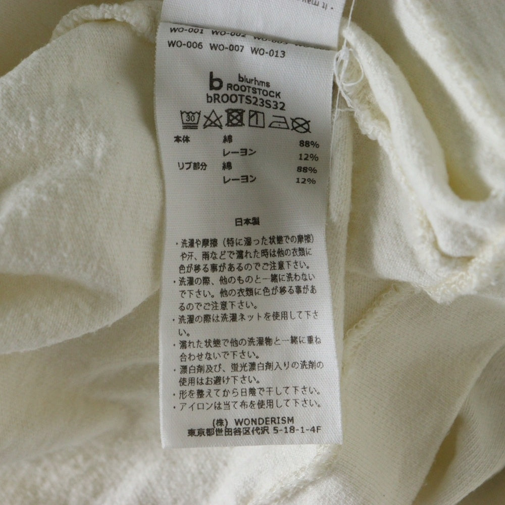 blurhms(ブラームス) Cotton Rayon 88／12 Print Tee bROOTS23S3 プリント半袖クルーネックTシャツ アイボリー