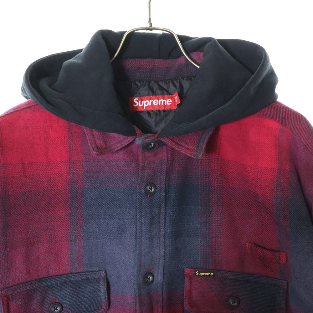 SUPREME(シュプリーム) 25SS Quilted Lined Hooded Flannel Shirts キルティングライナーフードフランネルシャツ レッド
