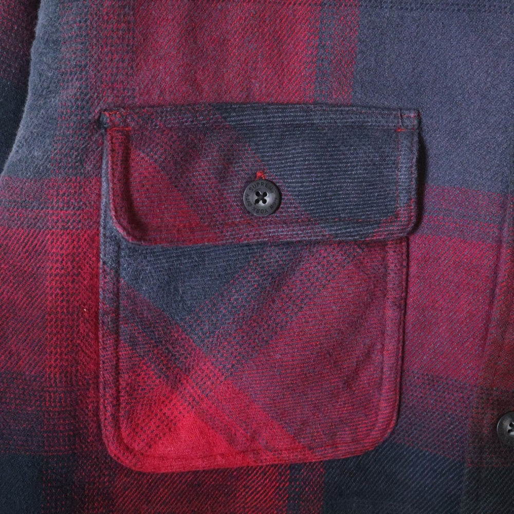 SUPREME(シュプリーム) 25SS Quilted Lined Hooded Flannel Shirts キルティングライナーフードフランネルシャツ レッド