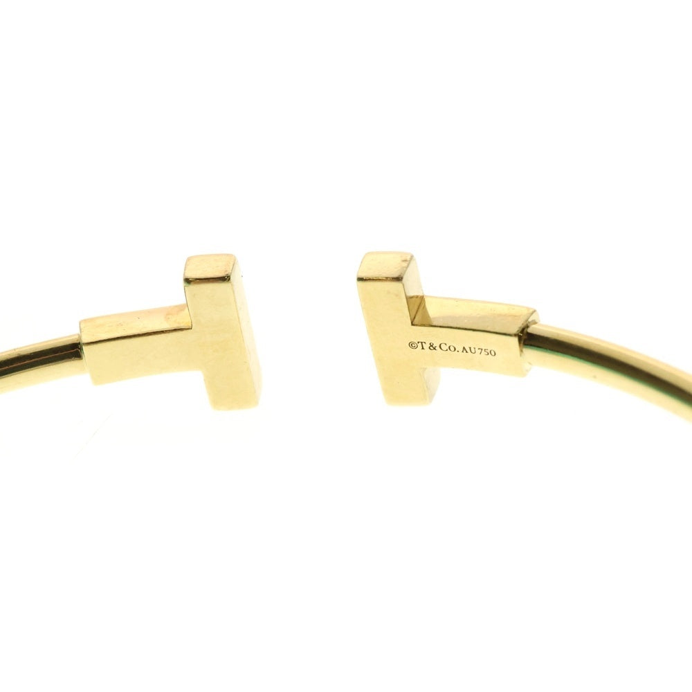 TIFFANY & Co.(ティファニー) K18 Tナロー ワイヤー バングル ブレスレット ゴールド
