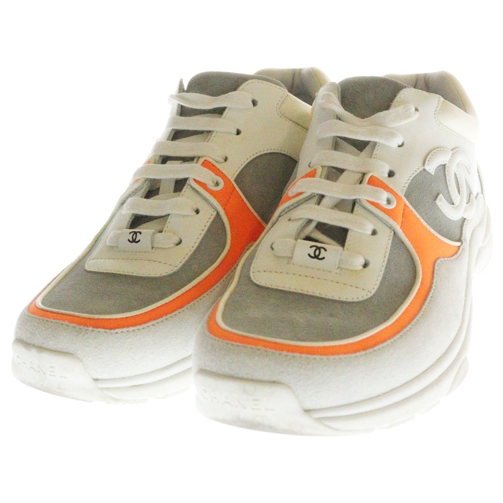CHANEL(シャネル) CC Low Top Trainer ココマーク ローカットスニーカー G33746 ホワイト/オレンジ
