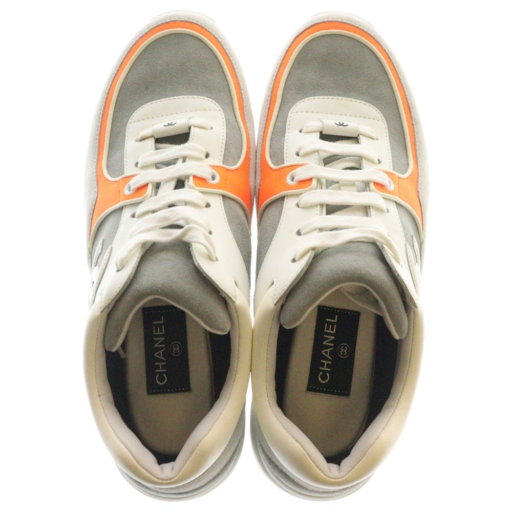 CHANEL(シャネル) CC Low Top Trainer ココマーク ローカットスニーカー G33746 ホワイト/オレンジ