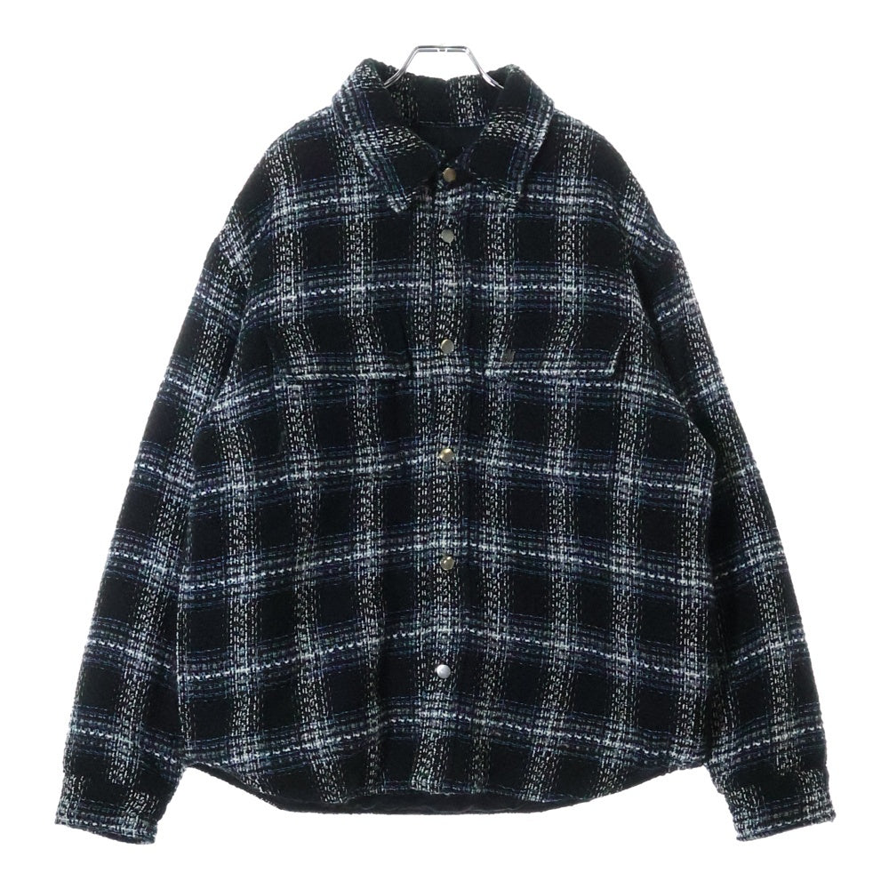AMIRI(アミリ) SHADOW PLAID PADDED OVERSHIRT PS23MOS001 シャドウ プレイド パデッド オーバーシャツ 長袖 ブラック