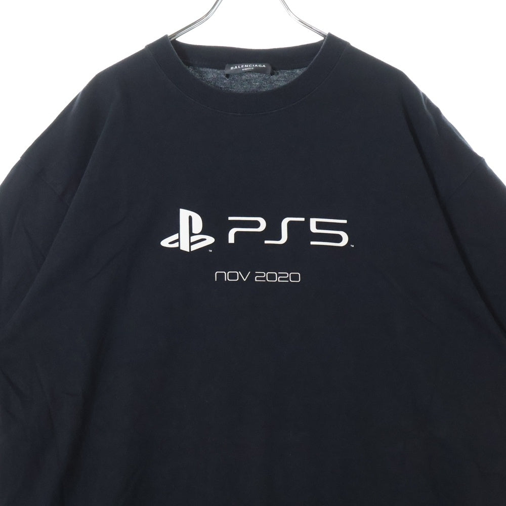 BALENCIAGA(バレンシアガ) 21AW ×SONY PlayStation5 651795 TKVF3 プレイステーション5 PS5ロゴプリント半袖Tシャツ カットソー ブラック