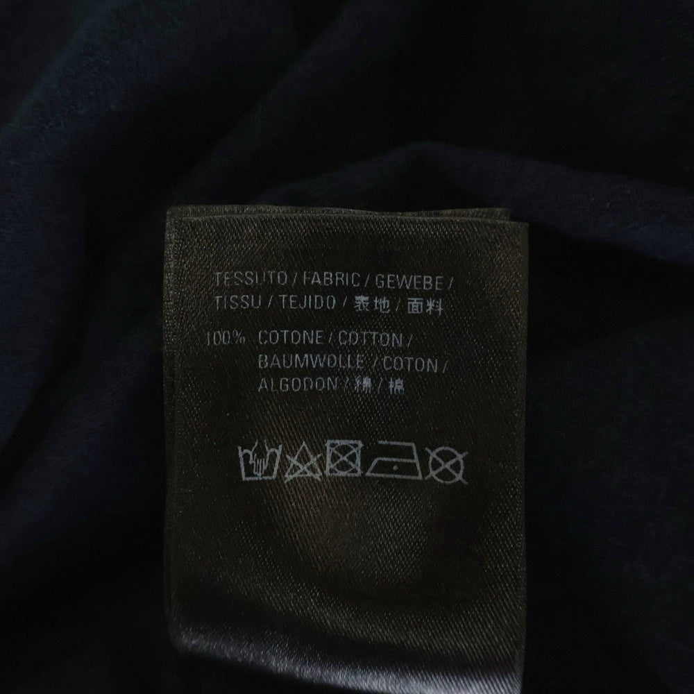 BALENCIAGA(バレンシアガ) 19AW 583917 TFV04 裾 ロゴタグ付 アシンメトリー 半袖 Tシャツ ダークネイビー