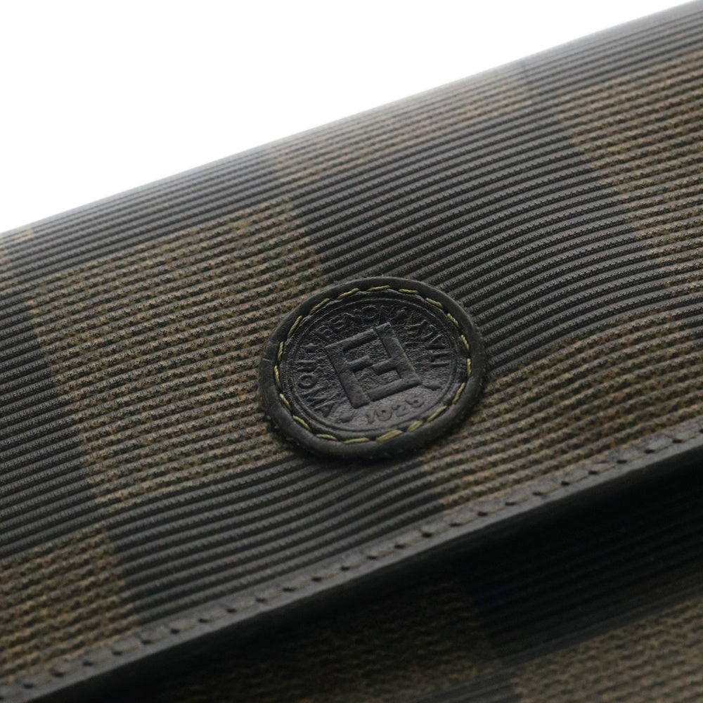 FENDI(フェンディ) ブロックチェック柄 レザー長財布