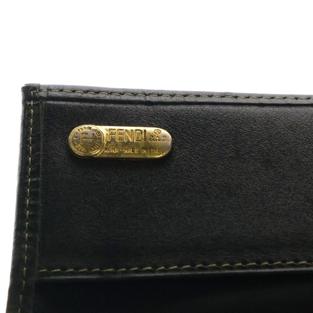 FENDI(フェンディ) ブロックチェック柄 レザー長財布