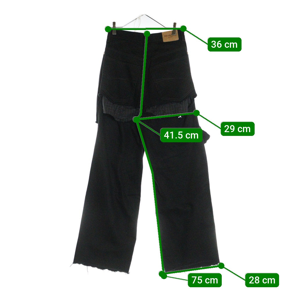 BALENCIAGA(バレンシアガ) 21AW デストロイバギーデニムパンツ 664265 TJW58 ブラック