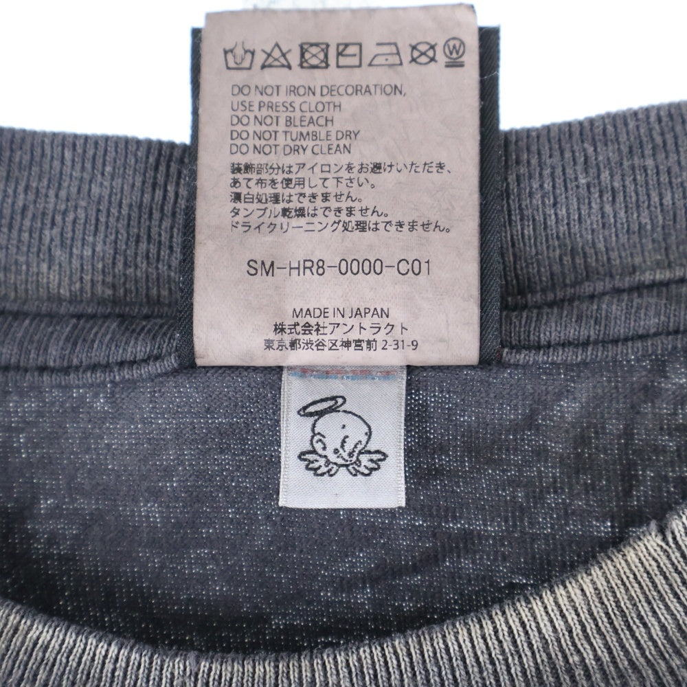 SAINT MICHAEL(セントマイケル) 25SS ×FEAR OF GOD SNT OF GOD FG_SS TEE VINTAGE加工 セントオブゴッド 両面プリント クルーネック 半袖Tシャツ カットソー ブラック SM-HR8-0000-C01