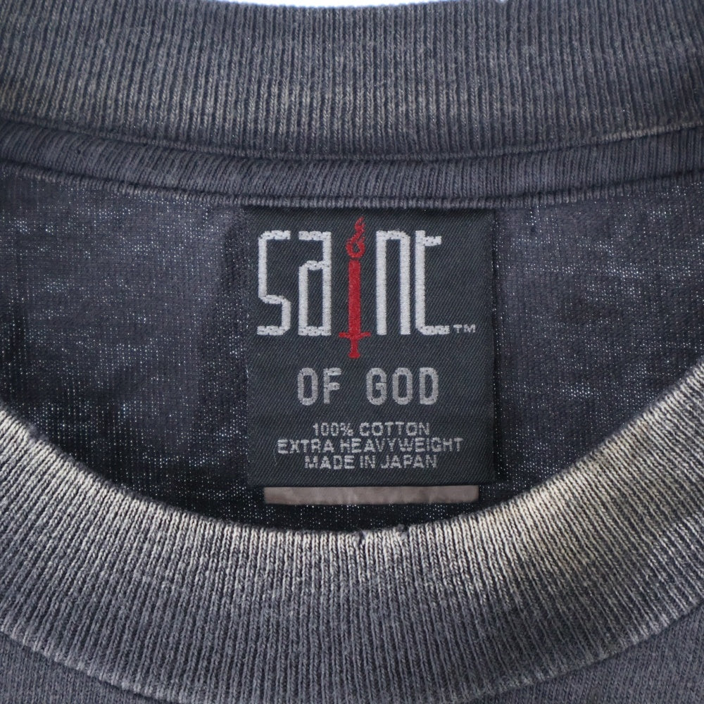 SAINT MICHAEL(セントマイケル) 25SS × FEAR OF GOD SNT OF GOD FG_LS TEE フィアオブゴッド セントオブゴッド 両面プリント クルーネック 長袖Tシャツ カットソー SM-HR8-0000-C02