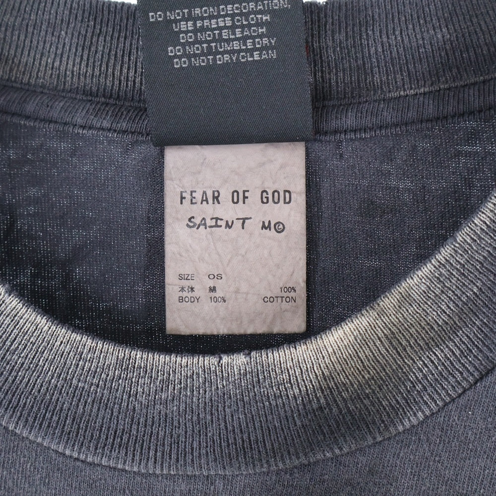 SAINT MICHAEL(セントマイケル) 25SS × FEAR OF GOD SNT OF GOD FG_LS TEE フィアオブゴッド セントオブゴッド 両面プリント クルーネック 長袖Tシャツ カットソー SM-HR8-0000-C02
