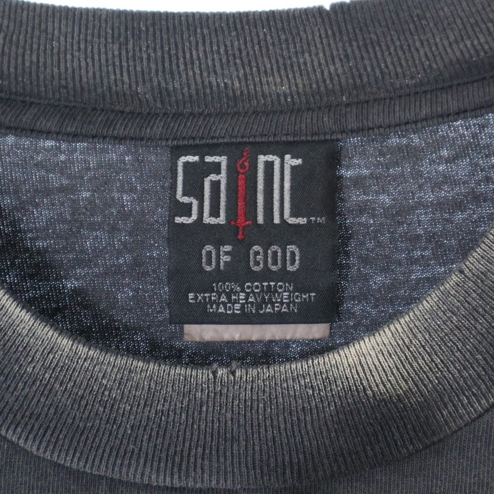 SAINT MICHAEL(セントマイケル) 25SS × FEAR OF GOD SNT OF GOD FG_LS TEE フィアオブゴッド セントオブゴッド 両面プリント クルーネック 長袖Tシャツ カットソー SM-HR8-0000-C02