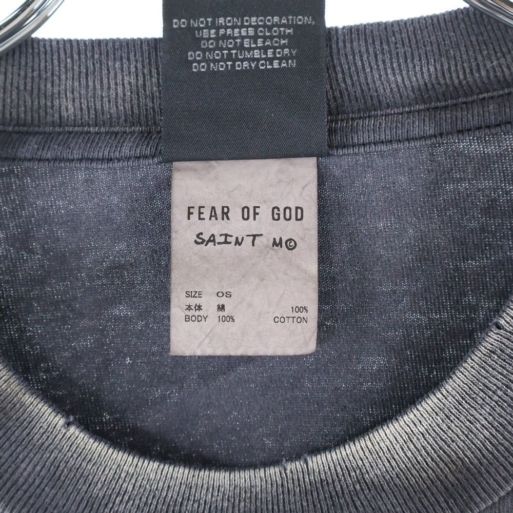 SAINT MICHAEL(セントマイケル) 25SS × FEAR OF GOD SNT OF GOD FG_LS TEE フィアオブゴッド セントオブゴッド 両面プリント クルーネック 長袖Tシャツ カットソー SM-HR8-0000-C02