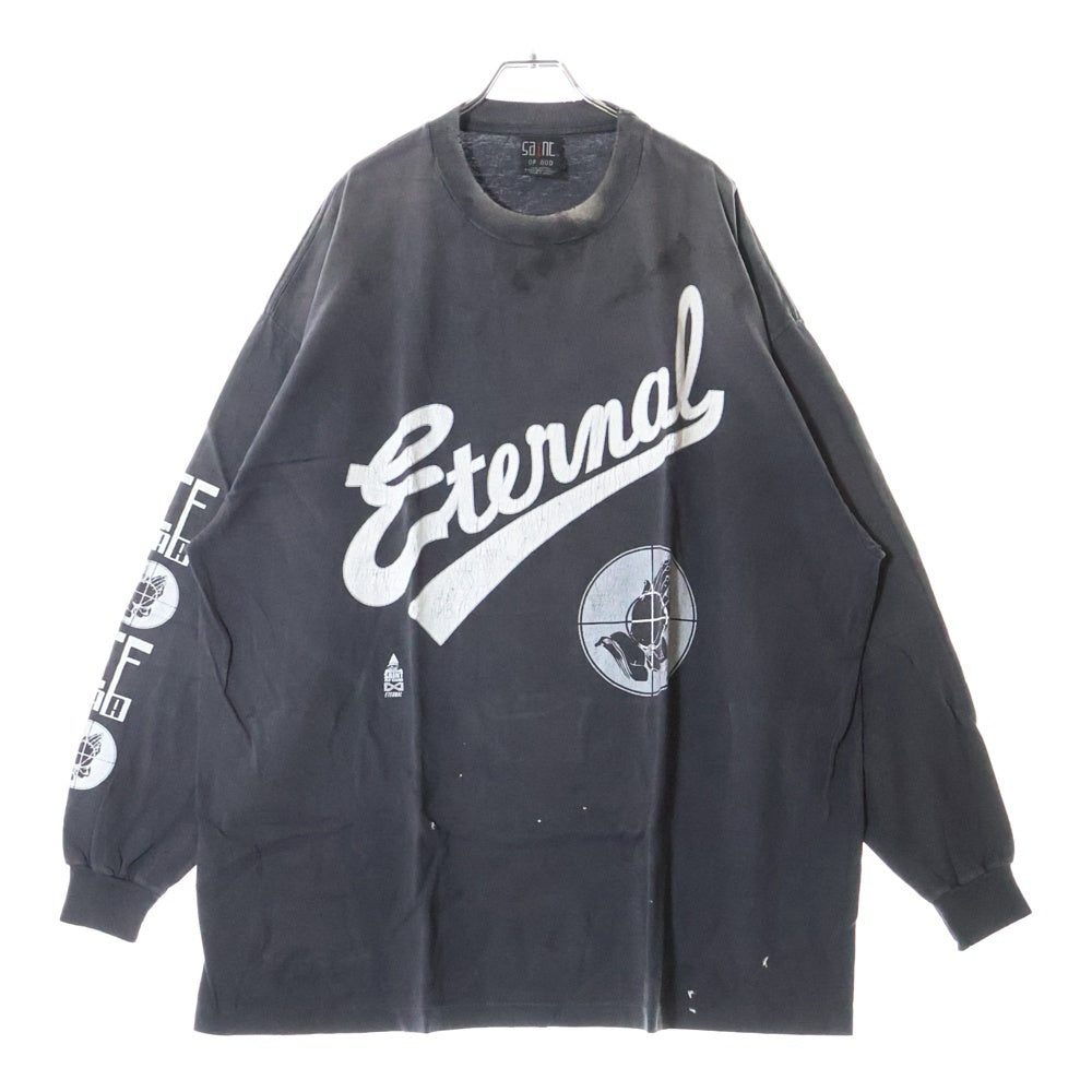 SAINT MICHAEL(セントマイケル) 25SS × FEAR OF GOD SNT OF GOD FG_LS TEE フィアオブゴッド セントオブゴッド 両面プリント クルーネック 長袖Tシャツ カットソー SM-HR8-0000-C02