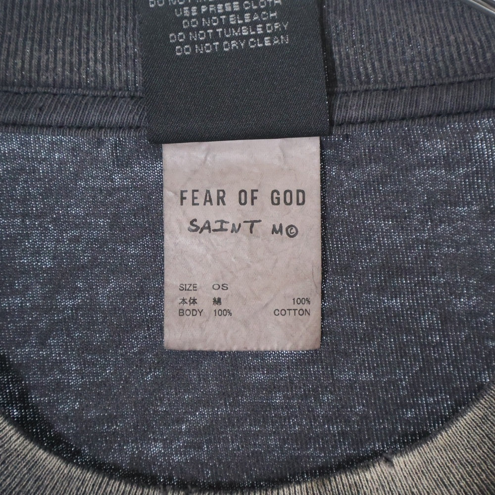 SAINT MICHAEL(セントマイケル) 25SS × FEAR OF GOD SNT OF GOD FG_LS TEE フィアオブゴッド セントオブゴッド 両面プリント クルーネック 長袖Tシャツ カットソー SM-HR8-0000-C02