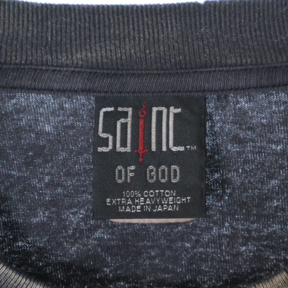 SAINT MICHAEL(セントマイケル) 25SS × FEAR OF GOD SNT OF GOD FG_LS TEE フィアオブゴッド セントオブゴッド 両面プリント クルーネック 長袖Tシャツ カットソー SM-HR8-0000-C02