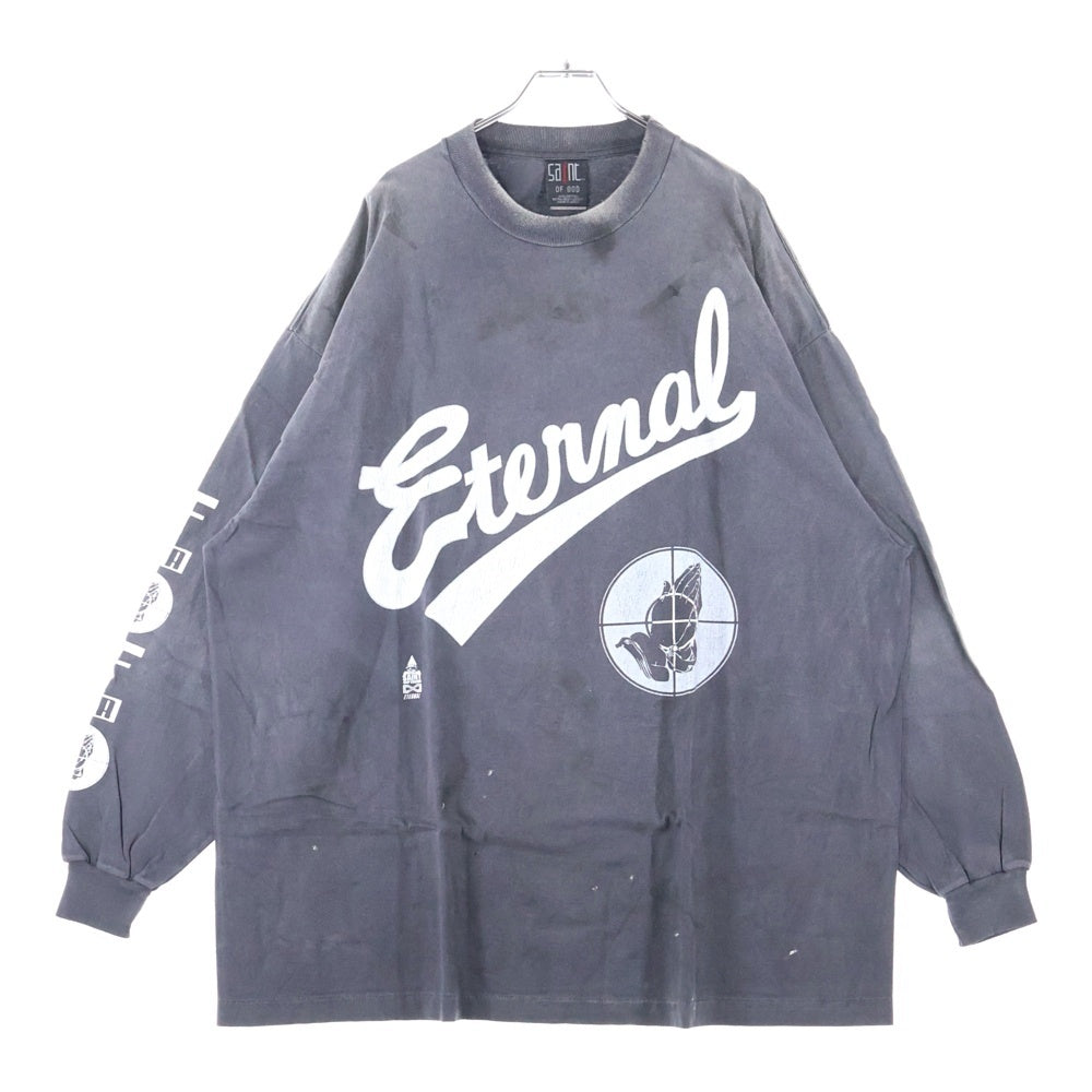 SAINT MICHAEL(セントマイケル) 25SS × FEAR OF GOD SNT OF GOD FG_LS TEE フィアオブゴッド セントオブゴッド 両面プリント クルーネック 長袖Tシャツ カットソー SM-HR8-0000-C02