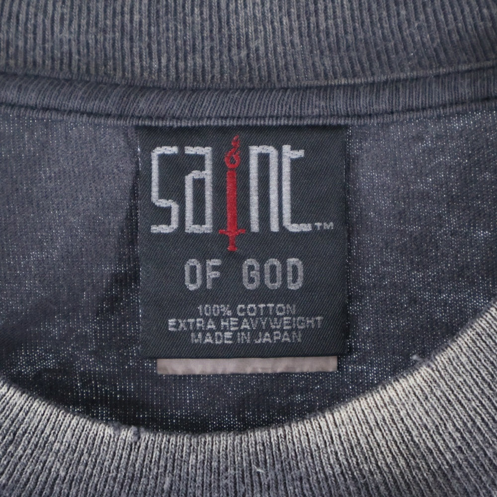 SAINT MICHAEL(セントマイケル) 25SS × FEAR OF GOD SNT OF GOD FG_LS TEE フィアオブゴッド セントオブゴッド 両面プリント クルーネック 長袖Tシャツ カットソー SM-HR8-0000-C02