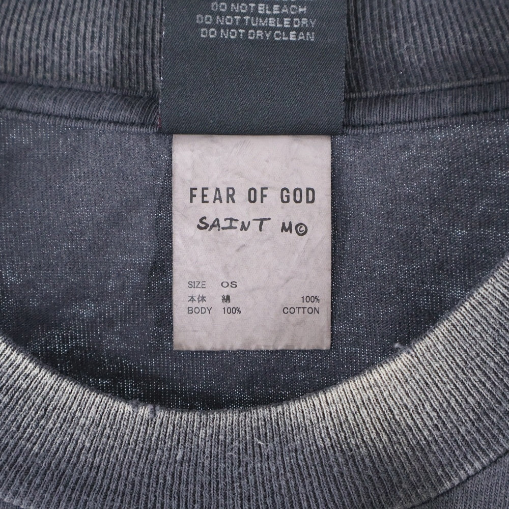 SAINT MICHAEL(セントマイケル) 25SS × FEAR OF GOD SNT OF GOD FG_LS TEE フィアオブゴッド セントオブゴッド 両面プリント クルーネック 長袖Tシャツ カットソー SM-HR8-0000-C02