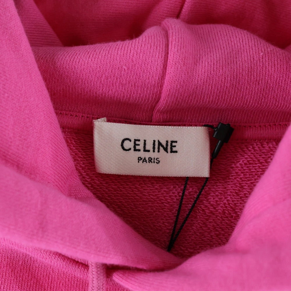CELINE(セリーヌ) 23SS Cotton Freeze Loose Hoodie 2Y958670Q コットンフリース ルーズフーディー プルオーバー パーカー ピンク