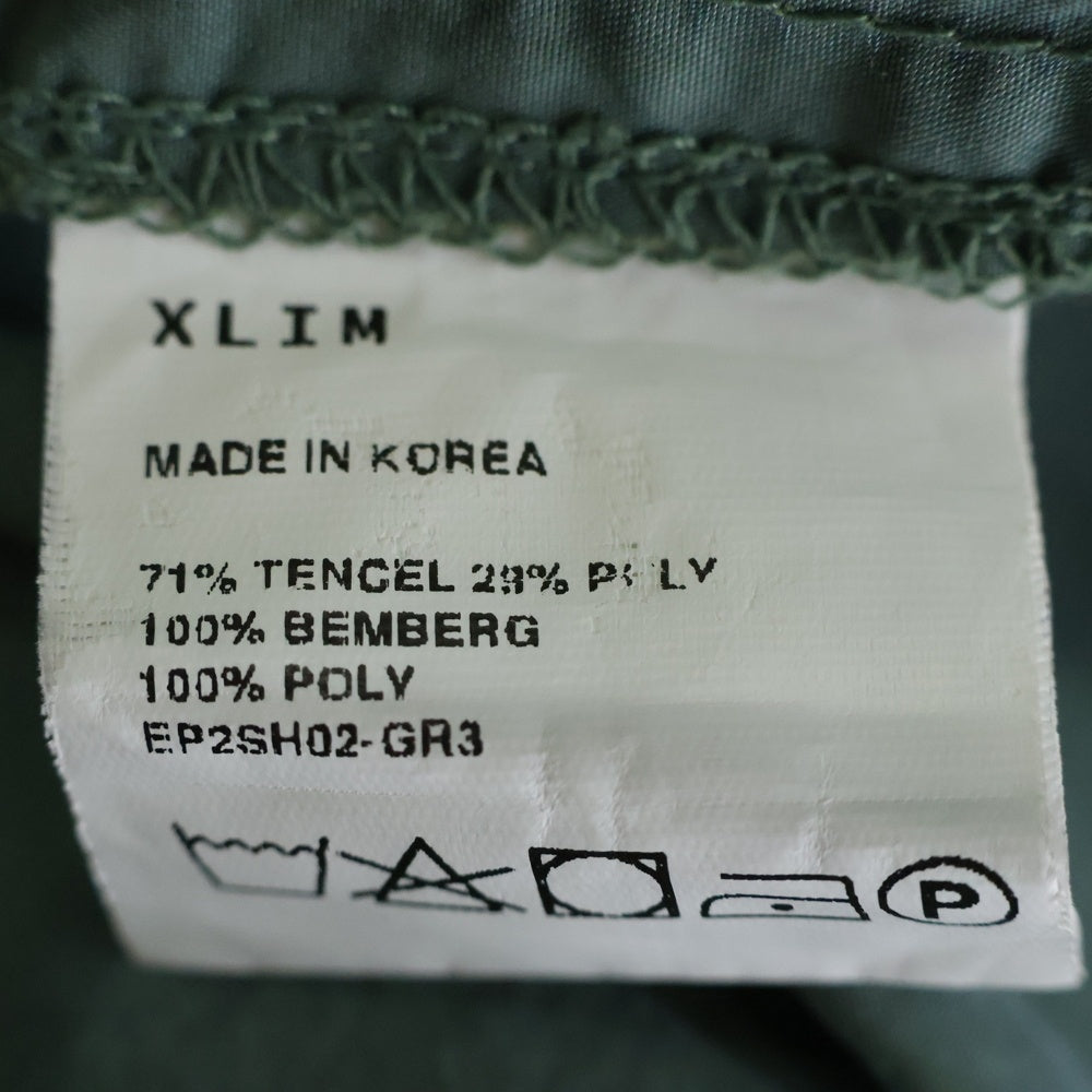 XLIM(エクスリム) EP.02 SHIRTS EP2SH02-GR3 素材切り替え長袖ボタンシャツ グリーン