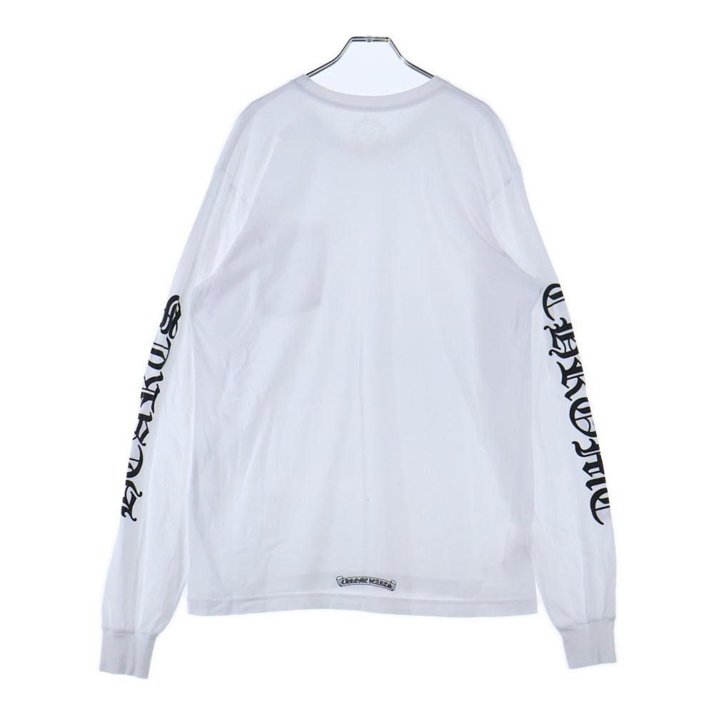 CHROME HEARTS(クロムハーツ) Neck Logo L/S Tee ネックロゴ プリント長袖Tシャツ カットソー ホワイト