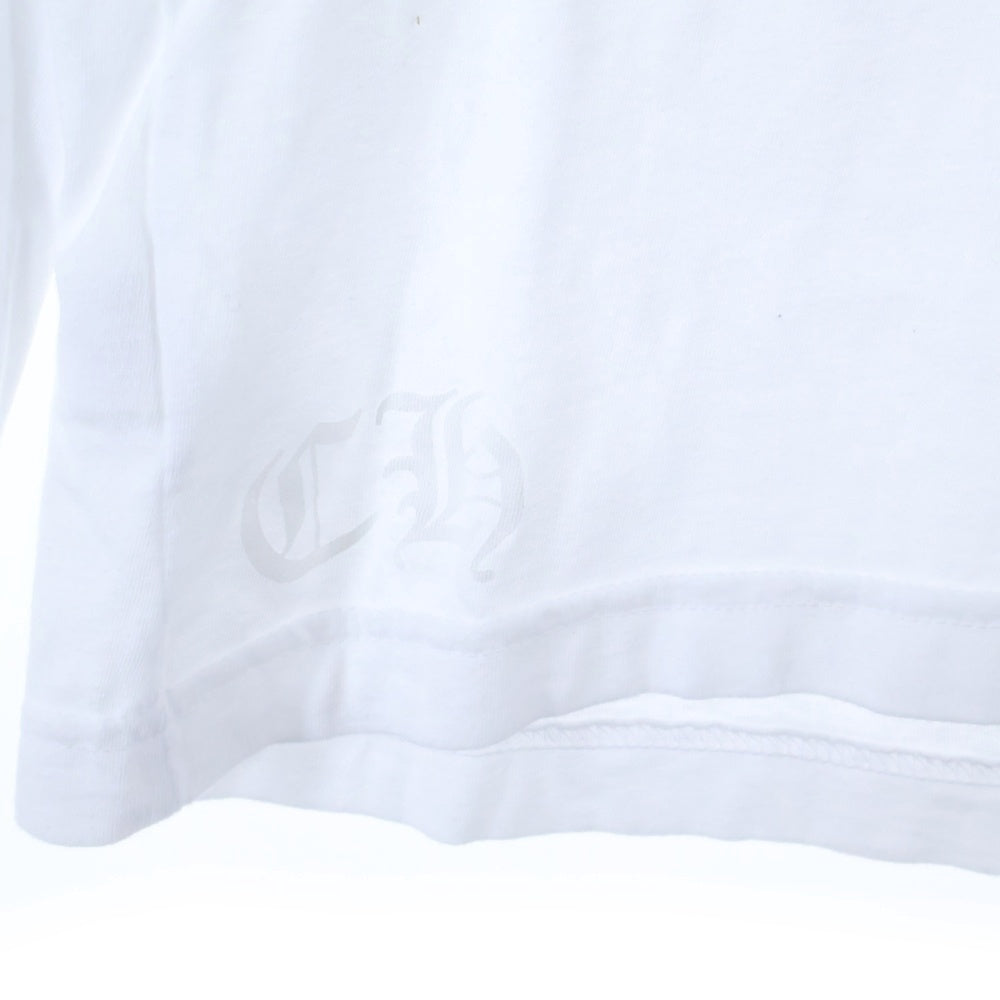 CHROME HEARTS(クロムハーツ) Neck Logo L/S Tee ネックロゴ プリント長袖Tシャツ カットソー ホワイト