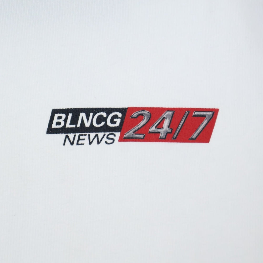 BALENCIAGA(バレンシアガ) 20AW News Logo Short Sleeve T-Shirt ニュース ロゴプリント半袖Tシャツ ホワイト 612966 TIVD1