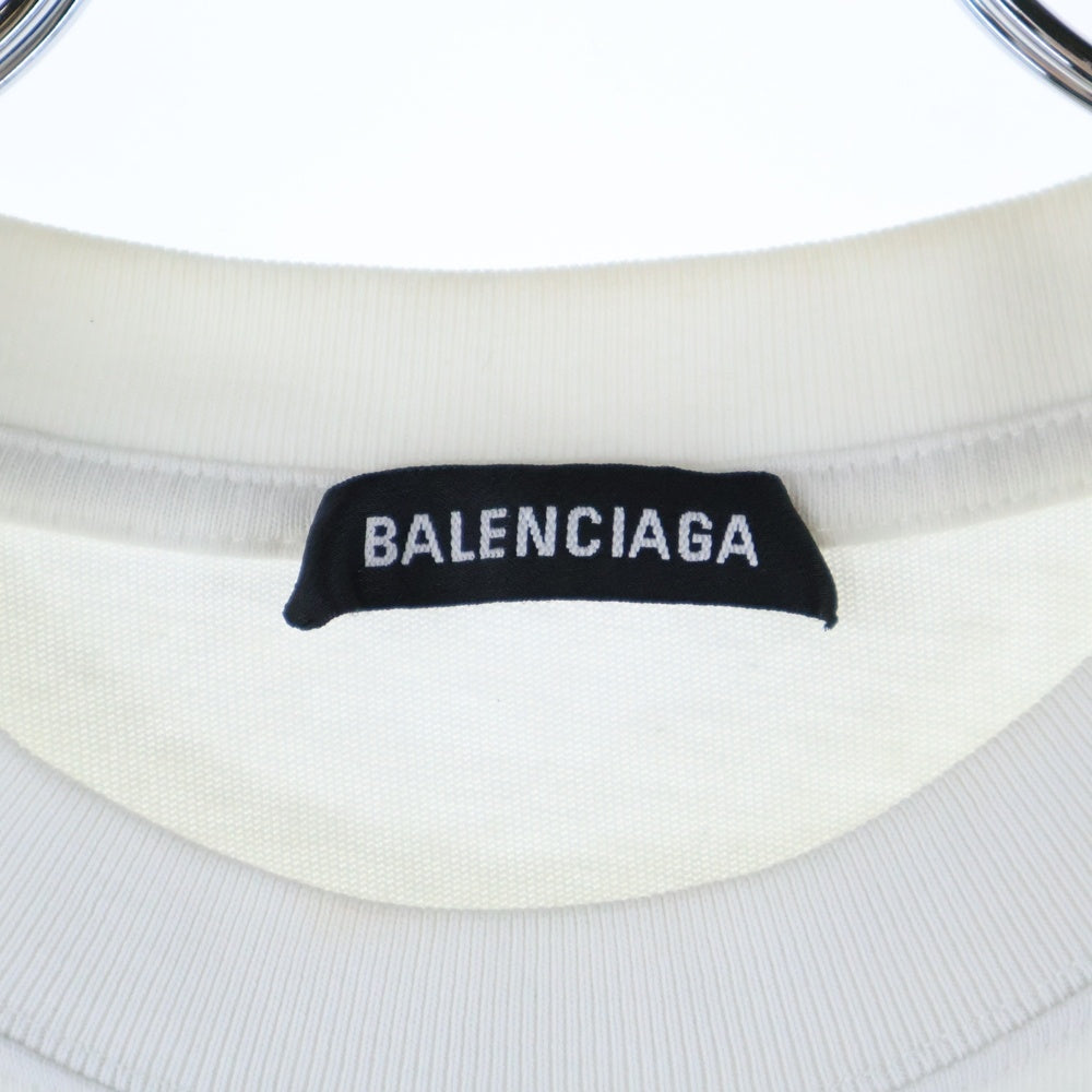 BALENCIAGA(バレンシアガ) 20AW News Logo Short Sleeve T-Shirt ニュース ロゴプリント半袖Tシャツ ホワイト 612966 TIVD1