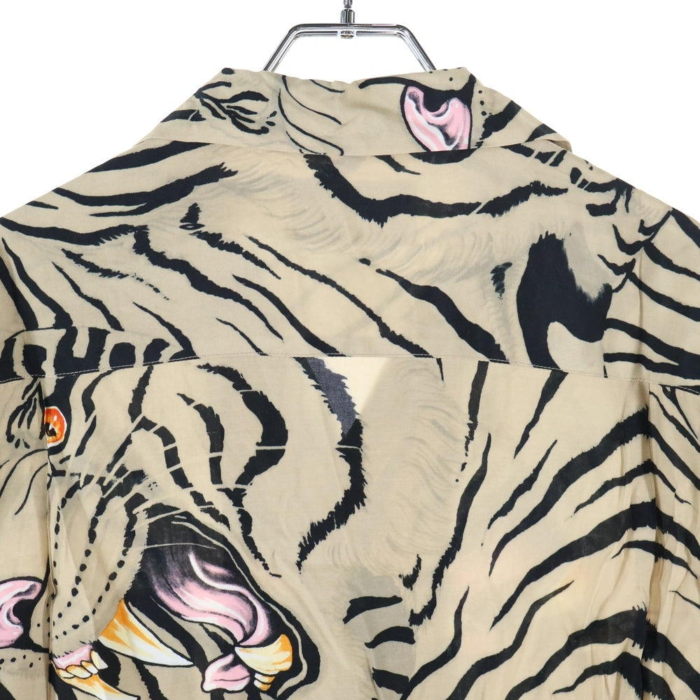 WACKO MARIA(ワコマリア) 22SS × TIM LEHI HAWAIIAN SHIRT S/S ティムリーハイ タイガープリント 開襟シャツ 半袖シャツ ブラウン