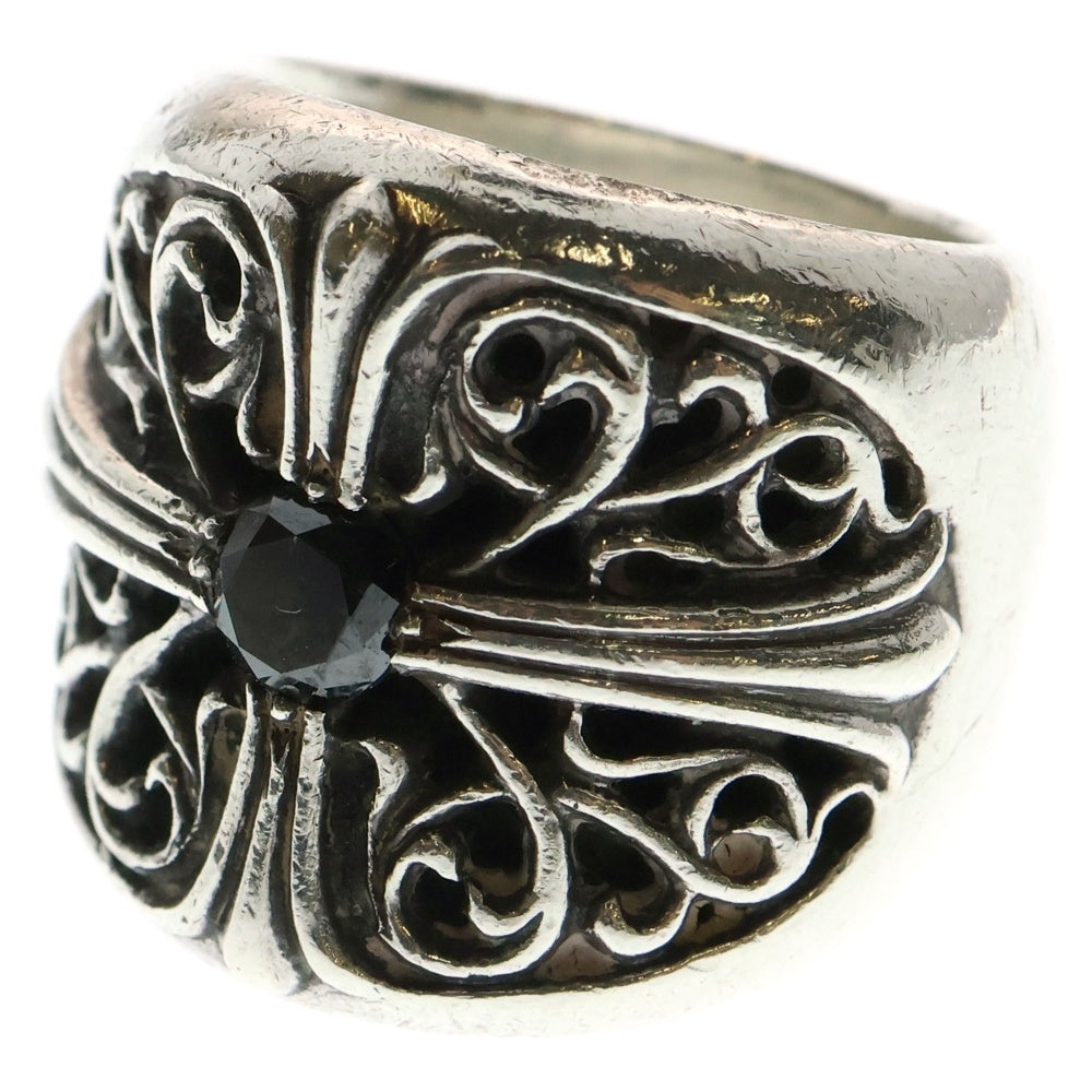 CHROME HEARTS(クロムハーツ) CLASSIC OVAL クラシックオーバルクロス 1PT B/DIA 1ポイント アフターブラックダイヤリング シルバー