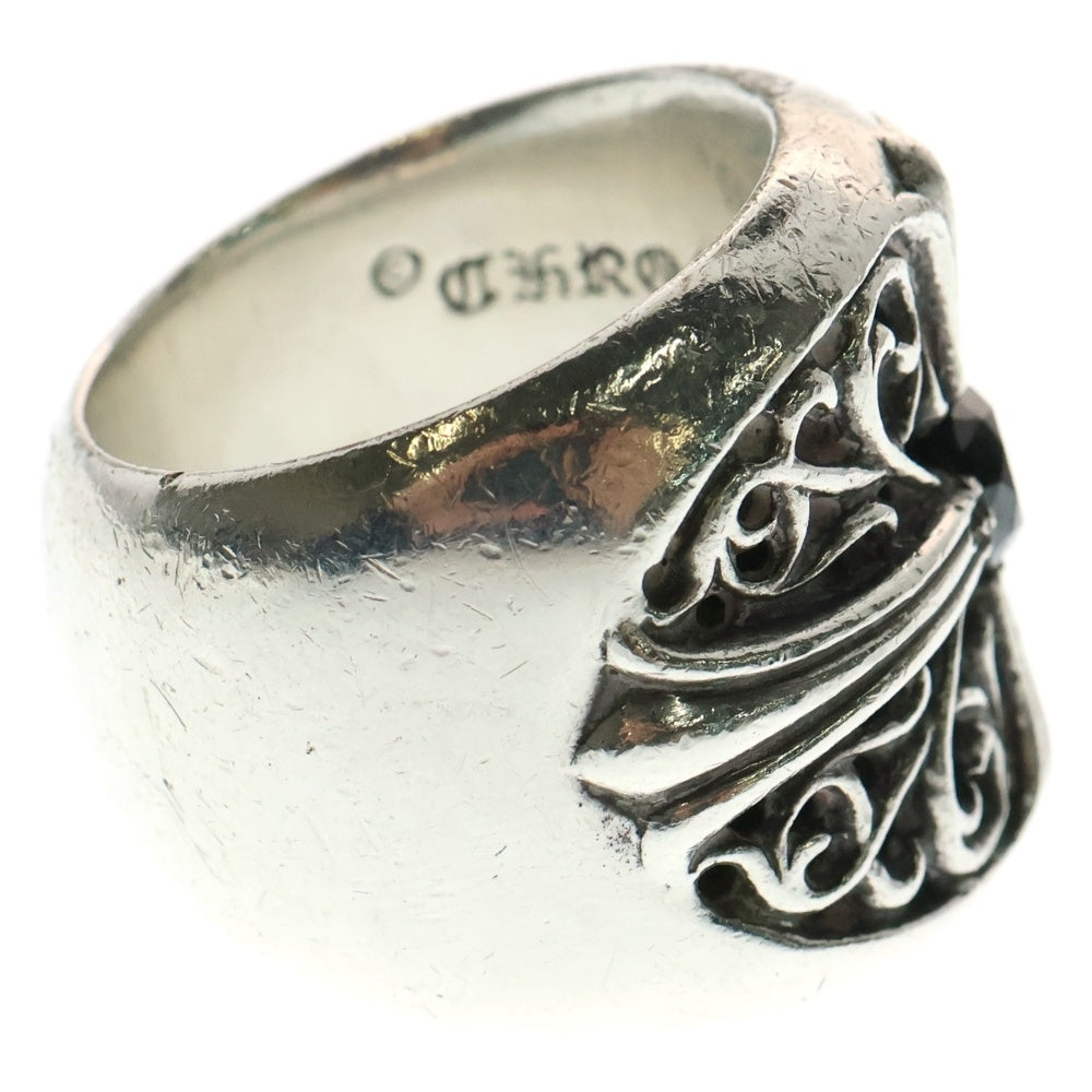 CHROME HEARTS(クロムハーツ) CLASSIC OVAL クラシックオーバルクロス 1PT B/DIA 1ポイント アフターブラックダイヤリング シルバー
