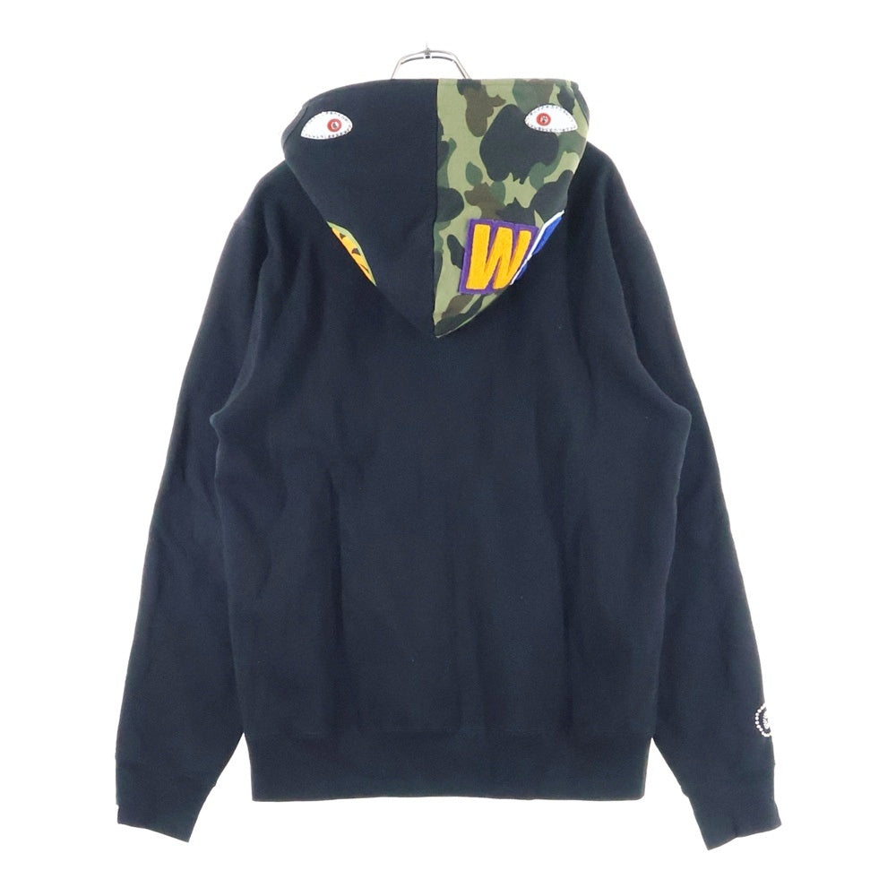 A BATHING APE(アベイシングエイプ) 1st Camo Shark Full Zip Hoodie 001ZPK701009M 1st カモ シャークフーディー ジップアップパーカー クリスタル ブラック