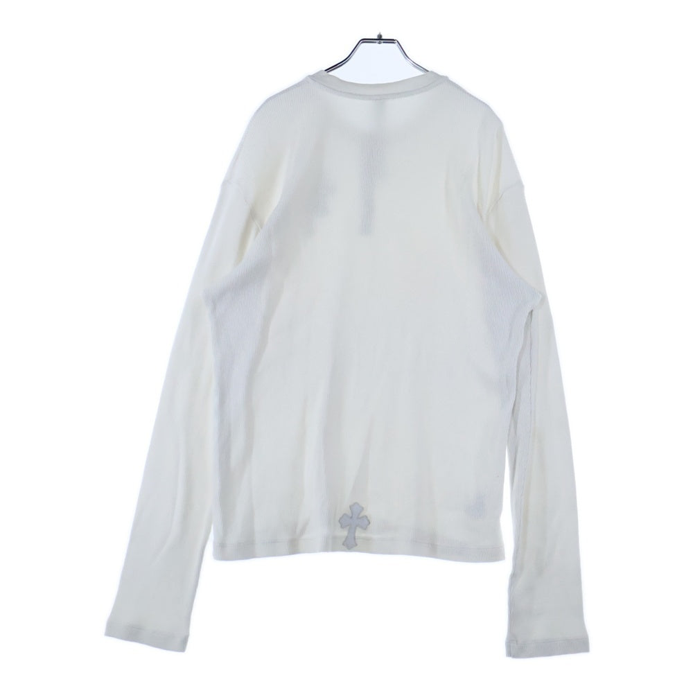 CHROME HEARTS(クロムハーツ) GRP Y NOT U OVRSZD PLV THRML ヘンリーネッククロスパッチサーマル長袖カットソー ホワイト